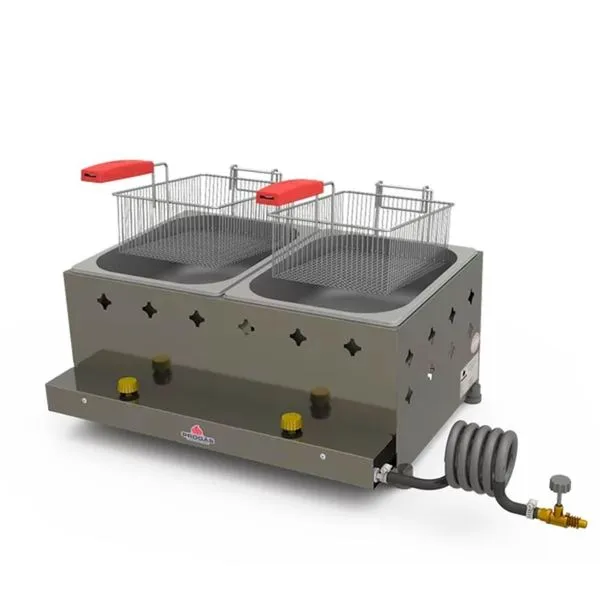 Fritadeira Profissional a Gás PR-20G 2 Cubas 10L Aço Inox Escovado Inox Progás Fritadeira Profissional a Gás PR-20G 2 Cubas 10L Inox Progás