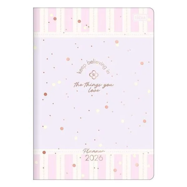 Agenda Planner Soho 2026 Grampeado 20 Folhas Listras - Tilibra