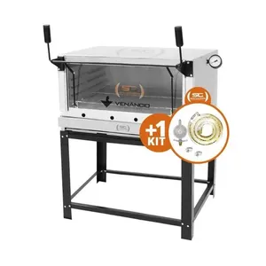 Kit Forno a Gás Industrial de Lastro Metalúrgica Venâncio Roma Inox FIRI90 com Kit Gás 1kg Kit Forno a Gás Industrial de Lastro Metalúrgica Venâncio Roma Inox FIRI90 com Kit Gás