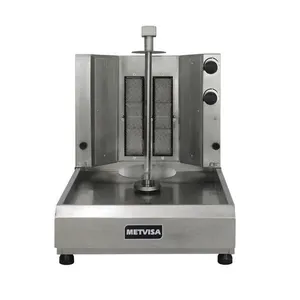 Churrasqueira Assador Para Churrasco Grego Rotativo Elétrico 2 Queimadores Gás Acge2 Metvisa 220V