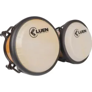 Bongo 6x7 Pele Animal Luen Natural [F002] Instrumento de Percussão em Madeira com Ferragens Pretas Natural Luen Bongo 6x7 Pele Animal Luen Natural [F002] em Madeira com Ferragens Pretas Natural Luen