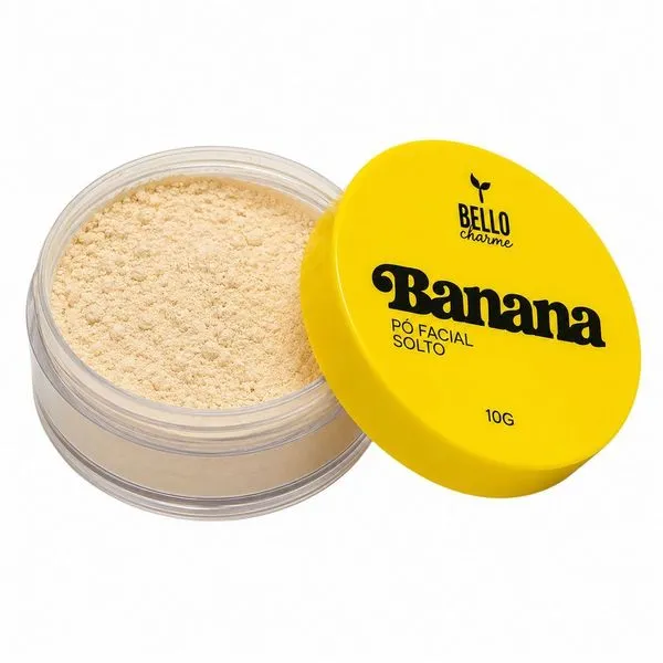 Po Facial Solto Banana Ultrafino para Acabamento Matte e Iluminado 10g Textura Aveludada Po Facial Solto Banana Ultrafino Acabamento Matte Iluminado Controle de Oleosidade 10g