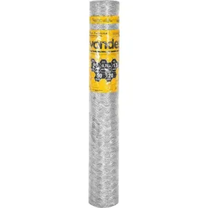 Tela Metálica Hexagonal Malha 2" 22 BWG x 1,5m 50 metros Galinheiro VONDER
