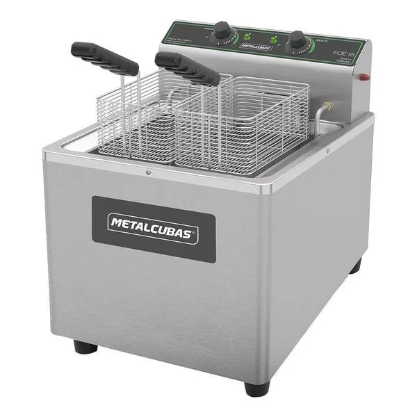 Fritadeira Elétrica Zona Fria De Mesa Metalcubas 15 Litros Foe15m 8000w 220v