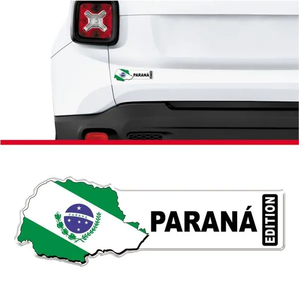 Adesivo Emblema Resinado Estado Paraná Edition Branco