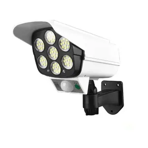 Câmera Falsa Solar Luminária Sem Fio Sensor De Presença Leds