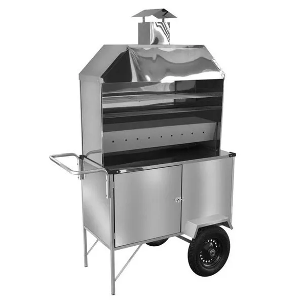 Carrinho De Churrasco Cefaz Luxo Estendido Inox Com Rodas Pneumáticas Le06p sem variação