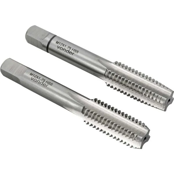 Macho Manual Aço Rápido MA 12x1,75mm DIN 352 com 2 Peças - VONDER