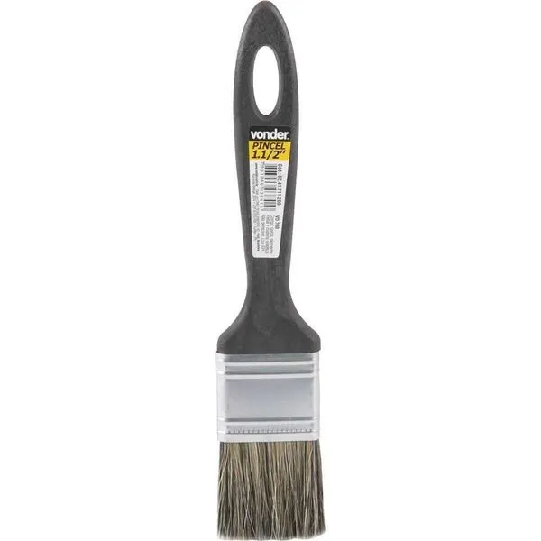 Pincel 1.1-2 Cerdas Gris Cabo Plástico Tintas Latéx E Vonder