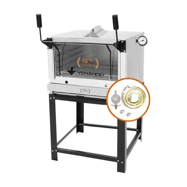 Kit Forno Gás Industrial Roma Inox Infravermelho Firiv80 com Kit Gás 1kg Metalúrgica Venâncio Kit Forno Gás Industrial Roma Inox Firiv80 com Kit Gás 1kg Metalúrgica Venâncio