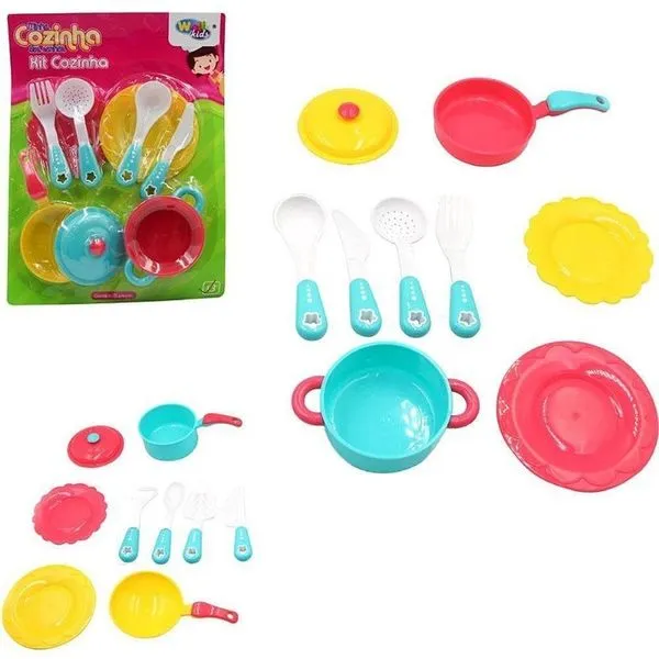Kit Brinquedo de Cozinha Loucura 9 Peças Criatividade Wellmix
