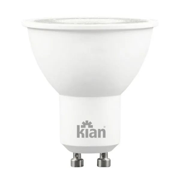 Lâmpada LED Dicroica MR16 GU10 4W Bivolt Kian Lâmpada de LED Dicroica MR16 4W GU10 250 Lúmens Luz Amarela