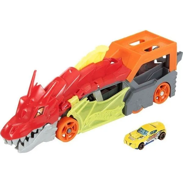 Pista Hot Wheels City Reboque de Dragão Lançador 3 Carros Mattel