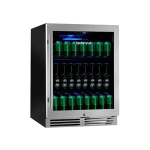 Cervejeira Beer Center BEC135 LR 135L Aço Inoxidável Porta sem Emendas Vidro Duplo Low e 110V Benmax Beer Center Benmax De 135 Litros BEC135 LR Abertura Para Direita 110V