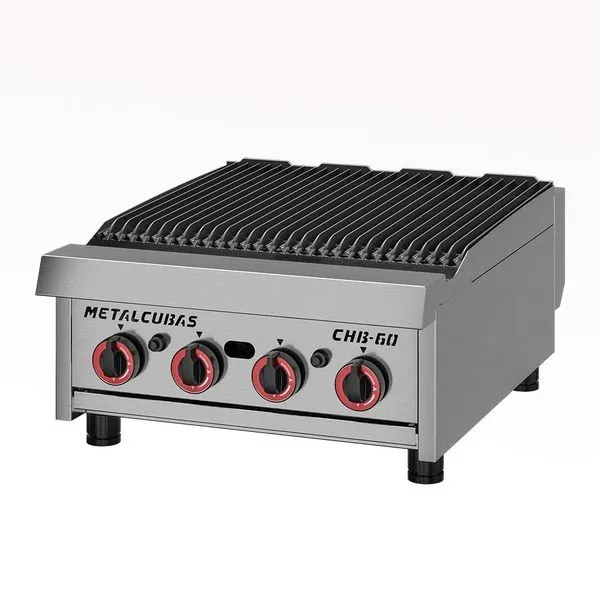 Char Broiler Chapa Grill Profissional Chb-60 G2 a Gás com Grelha de Ferro Fundido Aço Inox Metalcubas Char Broiler Chapa Grill Chb-60 G2 a Gás Profissional em Aço Inox Metalcubas