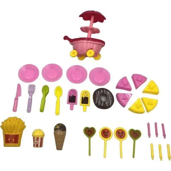 Casinha Lanche da Turma 31 Peças com Pratos Copos e Talheres Pica Pau Brinquedos
