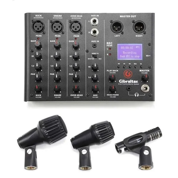 Kit Sistema Monitor para Bateria GDMS com Microfones e Cabos Estéreo Preto Gibraltar Kit Sistema Monitor para Bateria GDMS com Microfones Preto Gibraltar