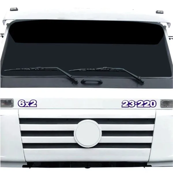 Kit Adesivos Vw 23-220 6x2 Cummins Resinados Etiquetas R878 Preto