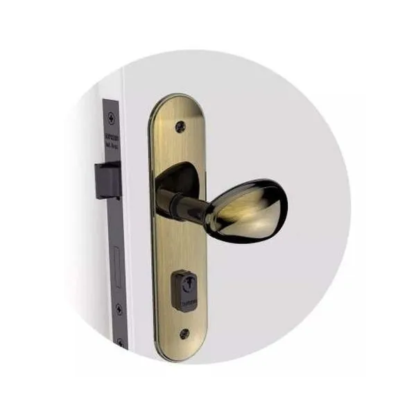 Fechadura Taco Golf Externa Antique Brass - Cromo Inox - Broca 40 Eixo 53 - Pinos Gii
