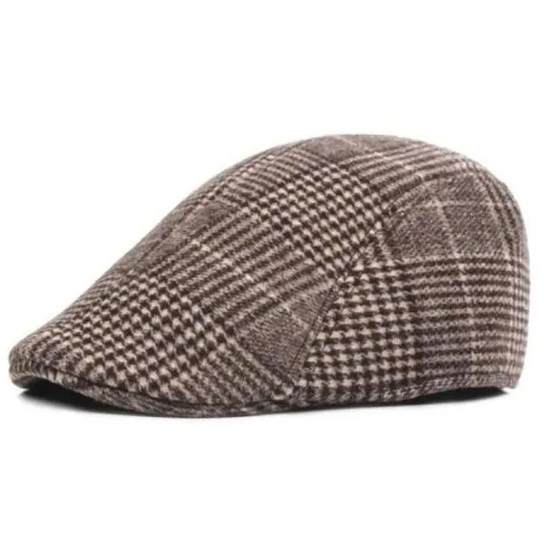 Boina Masculina Italiana Chapéu Outono Inverno Shelby Peaky Cor:marrom