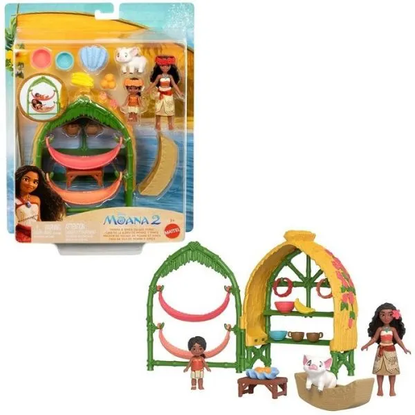 Moana Disney Filme 2 - Casa Moana e Simea com Pua e Acessórios - Mattel