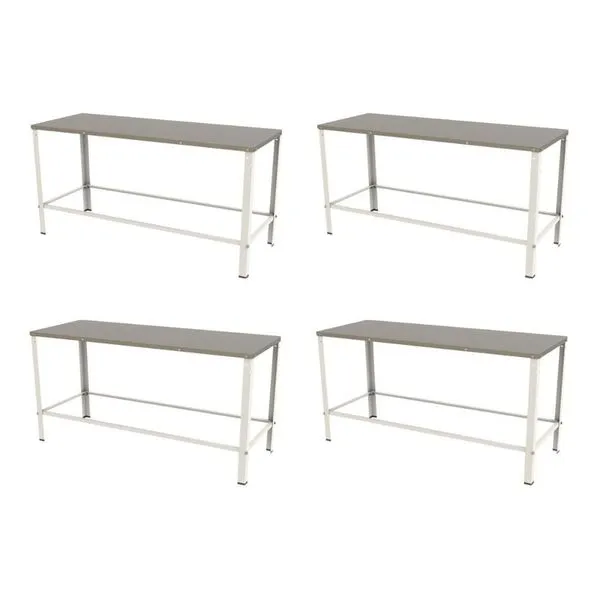 Kit 4 Mesa Panificadora Desmontável MBR-015 com Tampo Inox e Estrutura Branco Braesi Kit 4 Mesa Panificadora Desmontável MBR-015 Tampo Inox Estrutura Branco Braesi
