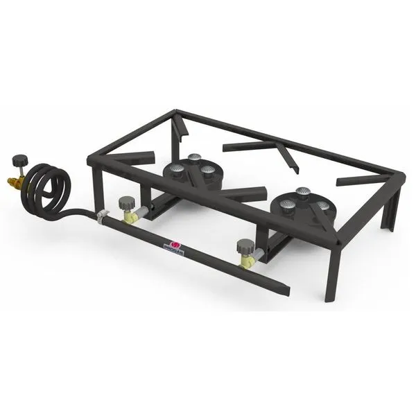 Fogão Industrial F2B6 2 Bocas 3 Chamas Alta Pressão Preto Progás para Camping em Aço Carbono Fogão Industrial F2B6 2 Bocas 3 Chamas Alta Pressão Preto Progás