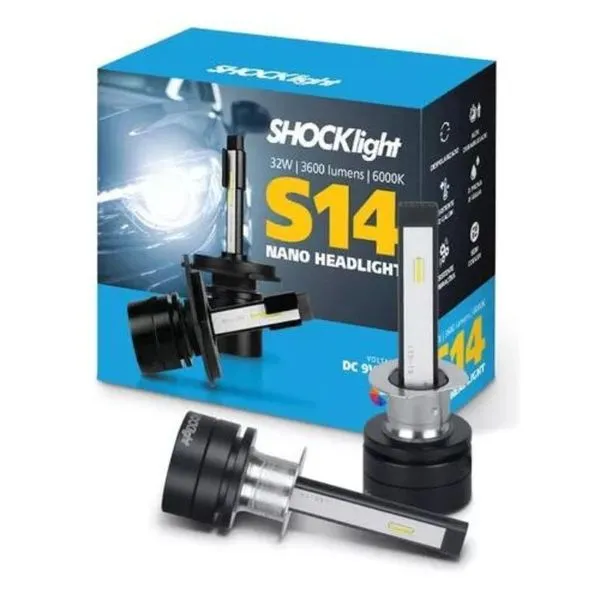 Lâmpada Shockligth Led S14 Nano H1 6000k 12v Headligth