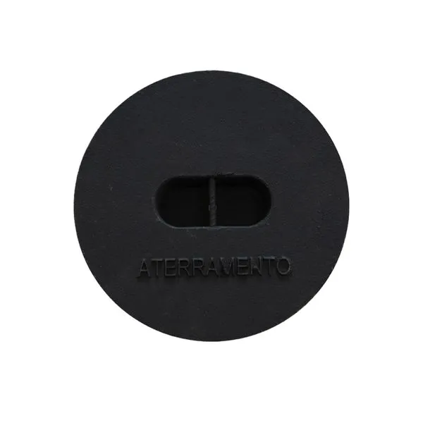 Tampa Tampão de Chão Aterramento Liso de Ferro Fundido 25cm
