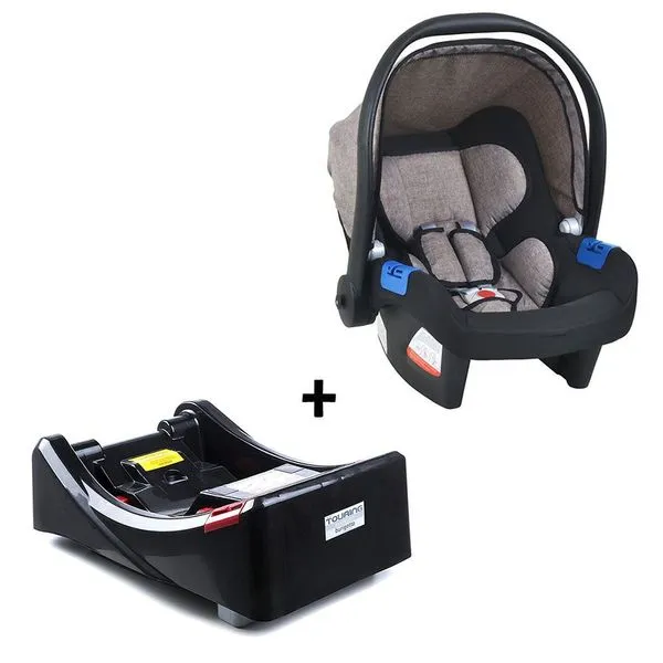 Conjunto Bebê Conforto com Base para Carro Touring X de 0 Até 13kg Cappuccino Burigotto Bebê Conforto com Base para Carro Touring X 0 a 13kg Cappuccino Burigotto