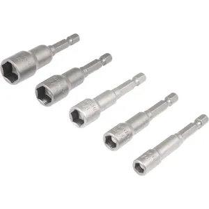 Jogo de Soquetes Sextavados Magnéticos 1/4 a 1/2" com 5 Peças - VONDER