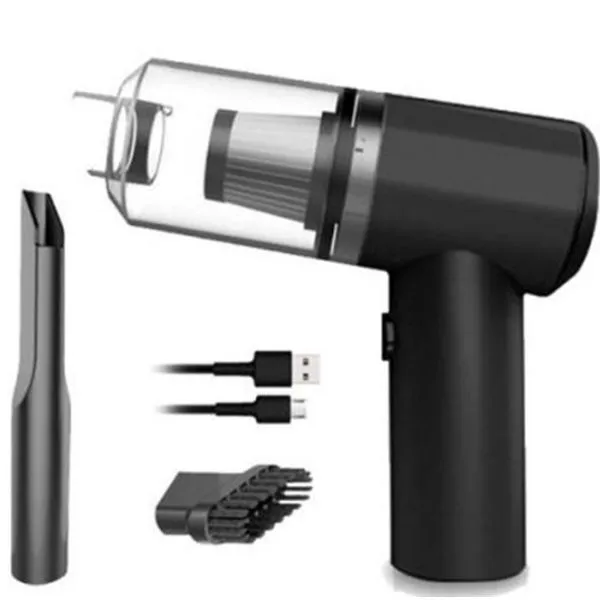 MINI ASPIRADOR DE PÓ SEM FIO PORTÁTIL CARREGAMENTO VIA USB Preto