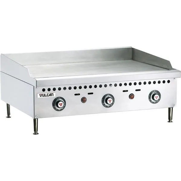 Chapa a Gás GLP VCRG36T 3 Queimadores Controle de Temperatura 93 graus C a 232 graus C Inox Vulcan Chapa a Gás VCRG36T 3 Queimadores Controle de Temperatura Inox Vulcan