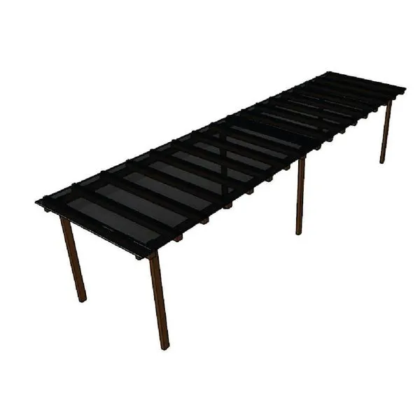 Kit Policarbonato Fume 4mm 8,00m X 1,50m - Perfis Pretos Fumê: 20% De Transmissão De Luz