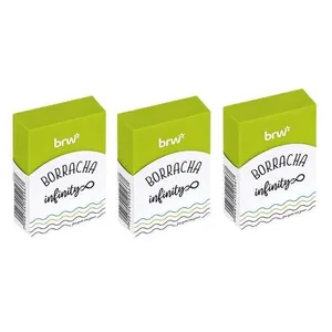 Borracha Escolar BRW B00310 Tamanho Extra Grande Retangular 3 Unidades Verde Borracha Escolar BRW B00310 Tamanho Extra Grande 3 Unidades Verde