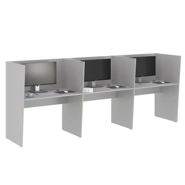 Guiche Office 3 Lugares Irlanda Cinza