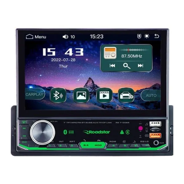 Multimídia Automotivo MP5 RS-7100BR 7 POL Full Touch Capacitiva Bluetooth 5.0 Carplay Android Auto Roadstar Brasil Multimídia Automotivo MP5 RS-7100BR 7 POL Bluetooth 5.0 Carplay Android Auto Roadstar Brasil