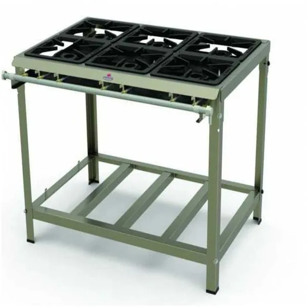 Fogão 6 Queimadores ( 3 Simples E 3 Duplos) C/ Registro P/ Forno Pmi-603n - Progás.