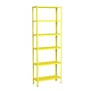 Estante Aço 6 Prateleiras EAF015 Amarelo Estante 6 Prateleiras Aço Livros Quarto Cozinha Multiuso Fer Amarelo