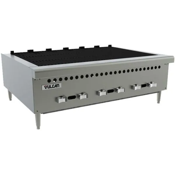 Charbroiler a Gás GLP VCRB36 6 Queimadores 87.000 BTU-h Grelhas Ferro Fundido Inox Vulcan Charbroiler a Gás VCRB36 6 Queimadores 87.000 BTU-h Inox Vulcan