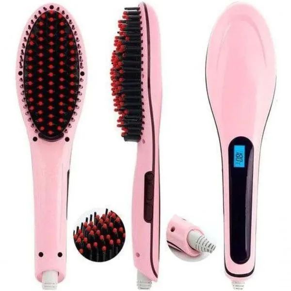 Escova Alisadora Elétrica - Bivolt Rosa Bivolt