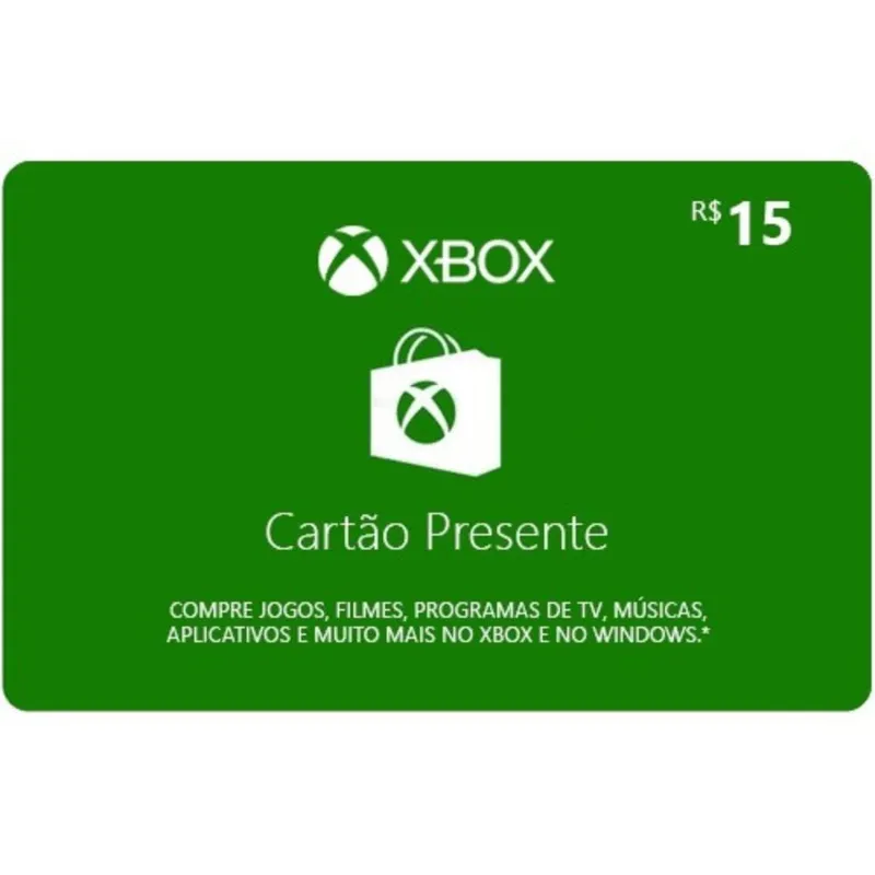 Gift Card Digital Xbox Live Credits R$15,00