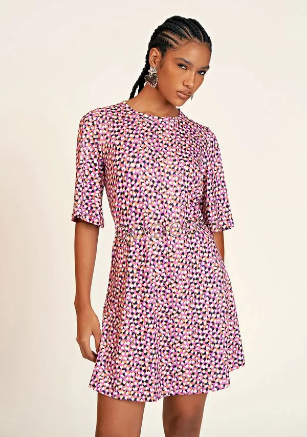 T-Shirt Zinco Dress Estampada Rosa G